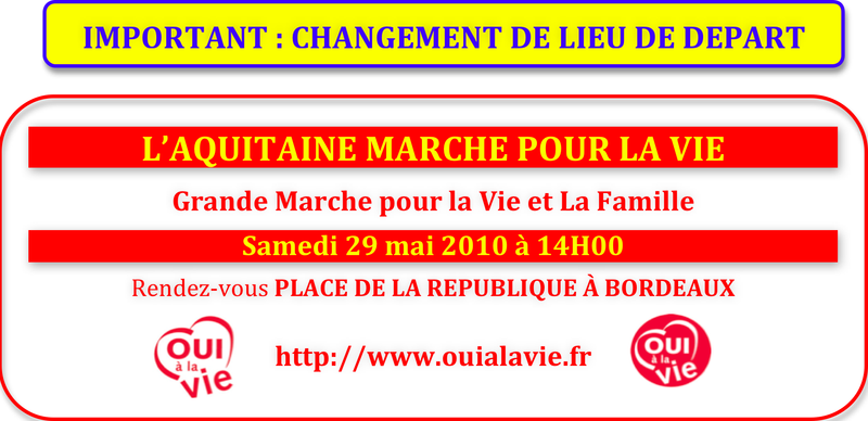 La marche pour la vie de Bordeaux a lieu samedi prochain !